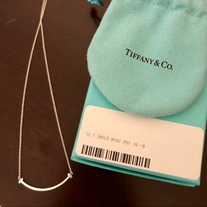 Tiffany & Co sterling silver T smile necklace